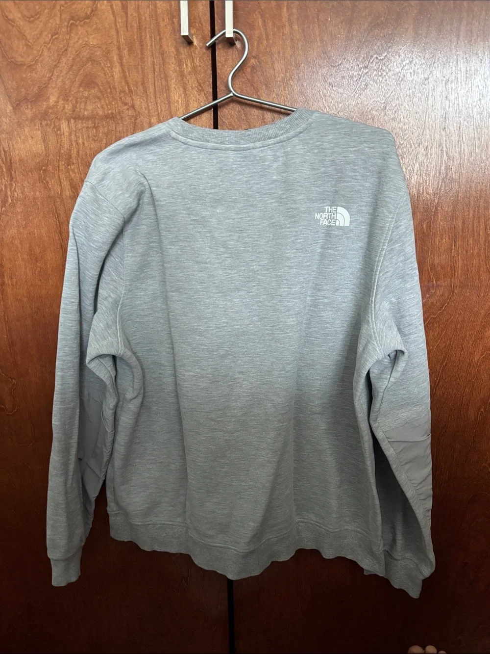 The North Face Light Gray Crewneck with Chest Zip Pocket